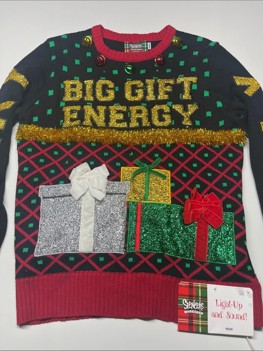 Spencer’s Novelty Christmas Sweater w/ Lights and Sounds
